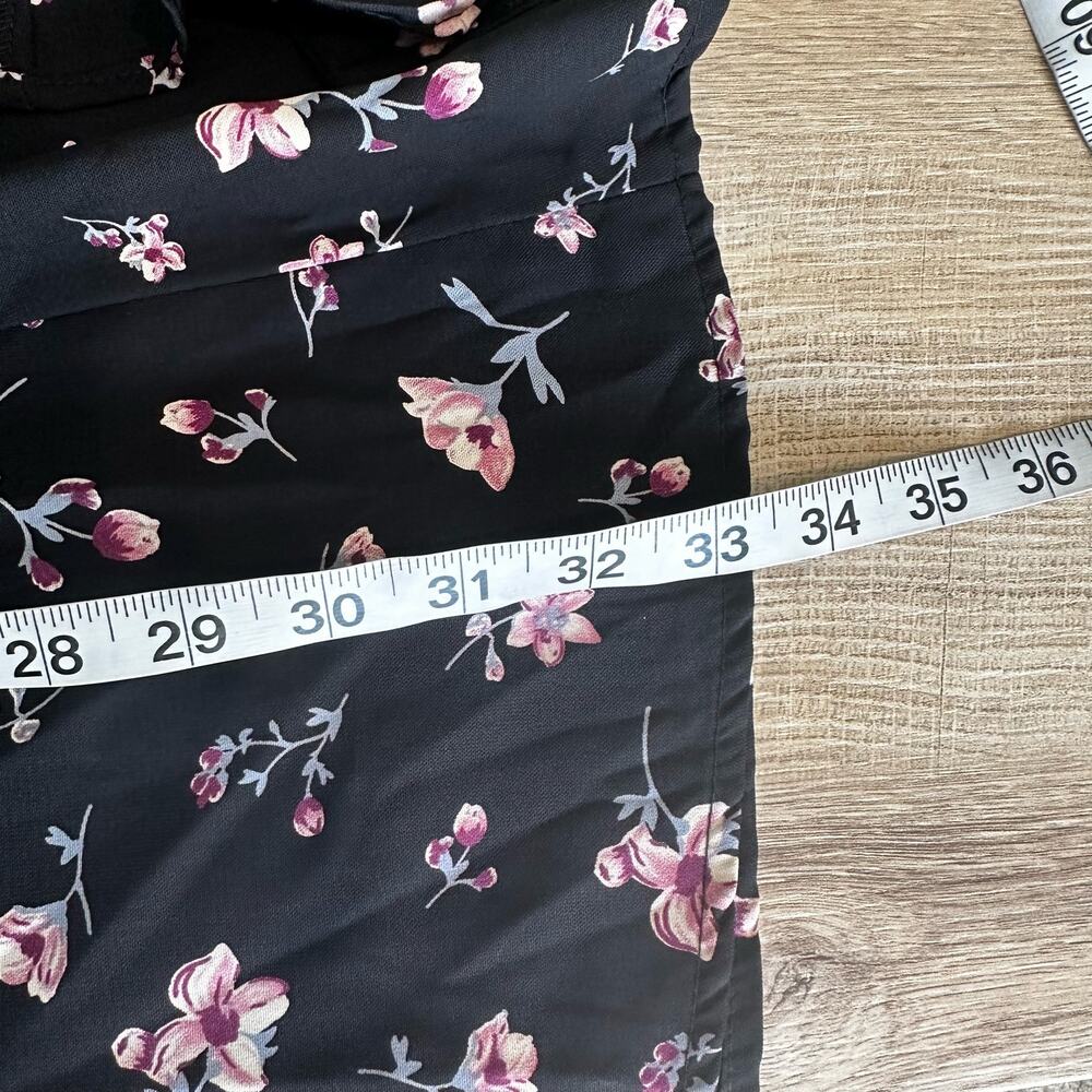Lulus Love Blossoms Black Floral Print Button-Up Flounce Sleeve Dress S NEW - Picture 11 of 11